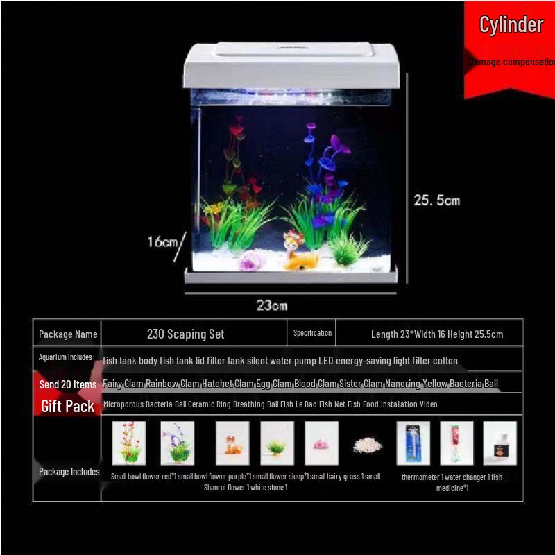 Clear Right Angle Desktop Aquarium for Living Rooms, Balconies, and Offices