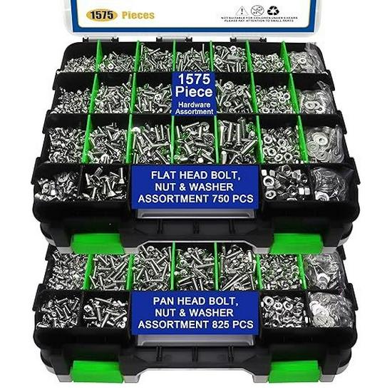 1575-teiliges Phillips-Rundkopfschrauben-Set aus 304 Edelstahl