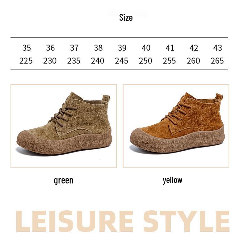 Damskie buty casualowe ze sznurowaniem, z okrągłym noskiem, ze skóry bydlęcej, w dużych rozmiarach 41-43, na miękkiej podeszwie i z aksamitną podszewką, Jesień/Zima 2025