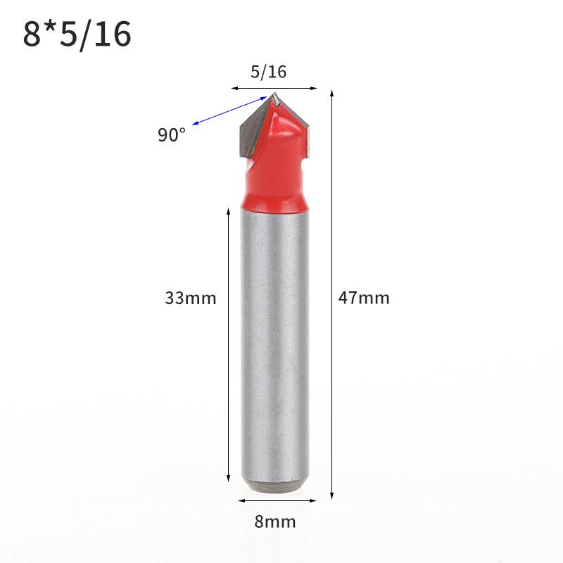 8mm Woodworking Trimmer Set: Double-Edged, Round Bottom, V-Shaped, Slotted, and Keyhole Engraving Knives