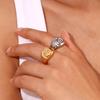 MamacitaSlay 2026 New Design Spool Spiral Texture Rings 18K Gold Plated Stainless Steel Waterproof Jewelry Women's Simple Gift