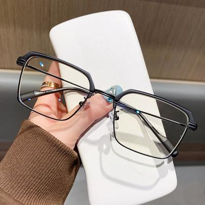 New 01177 Square Frame Small Face Men'S Anti-Blue Light Eyebrow Glasses Frame Half Frame Can Be Equipped With Glasses Eyes