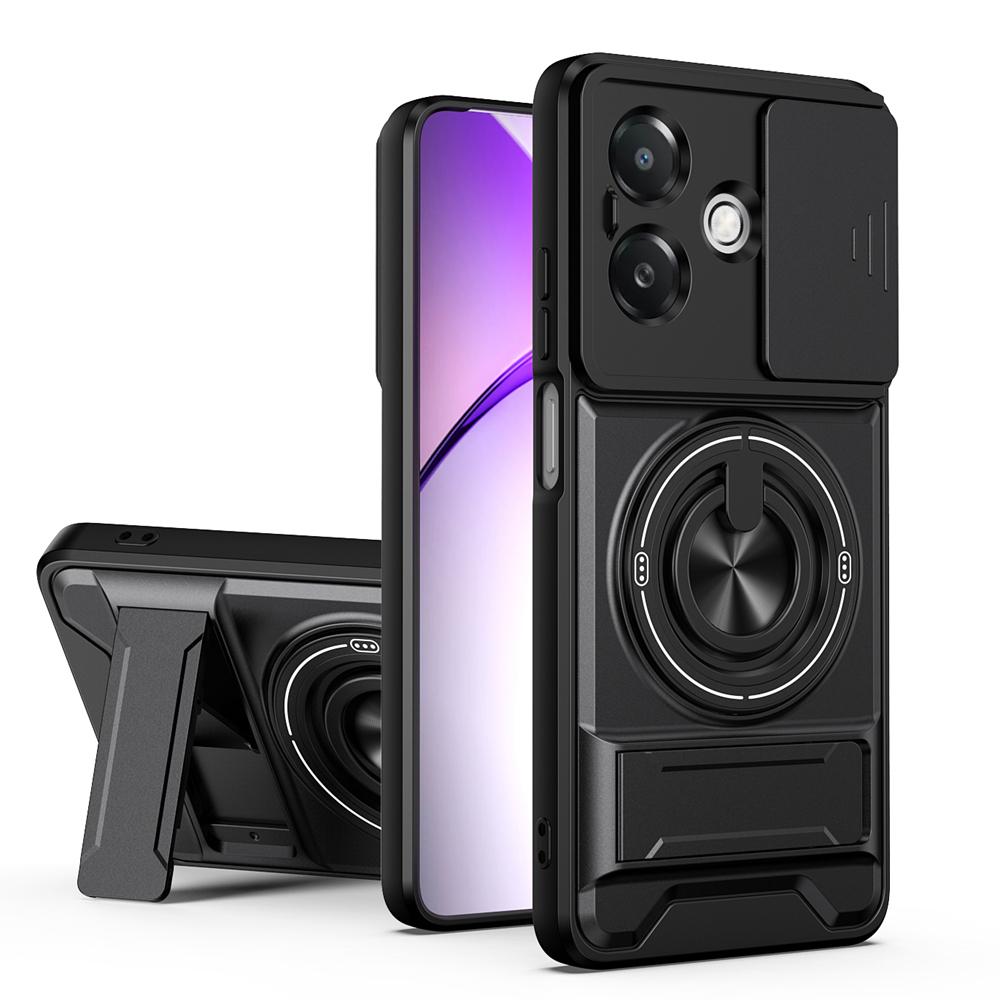 KEYSION Magnetic Phone Case for OPPO A3 A3X 5G A5i Slide Camera Protection Upright Kickstand 360 Ring Shockproof Back Cover