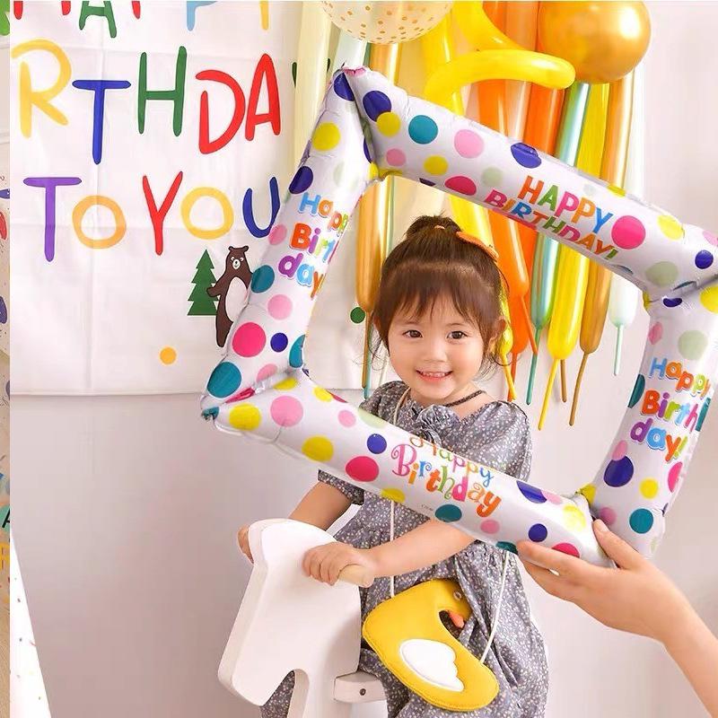 32-inch Digital Balloon Decor for Children's Birthday Party - Happy Birthday Photo Props