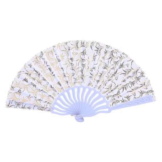Compact Portable Fans Chinese Style Butterfly Folding Fan, Plastic Ribs Decorative Handheld Hand Held Summer Cooling Party Favors for Men Women