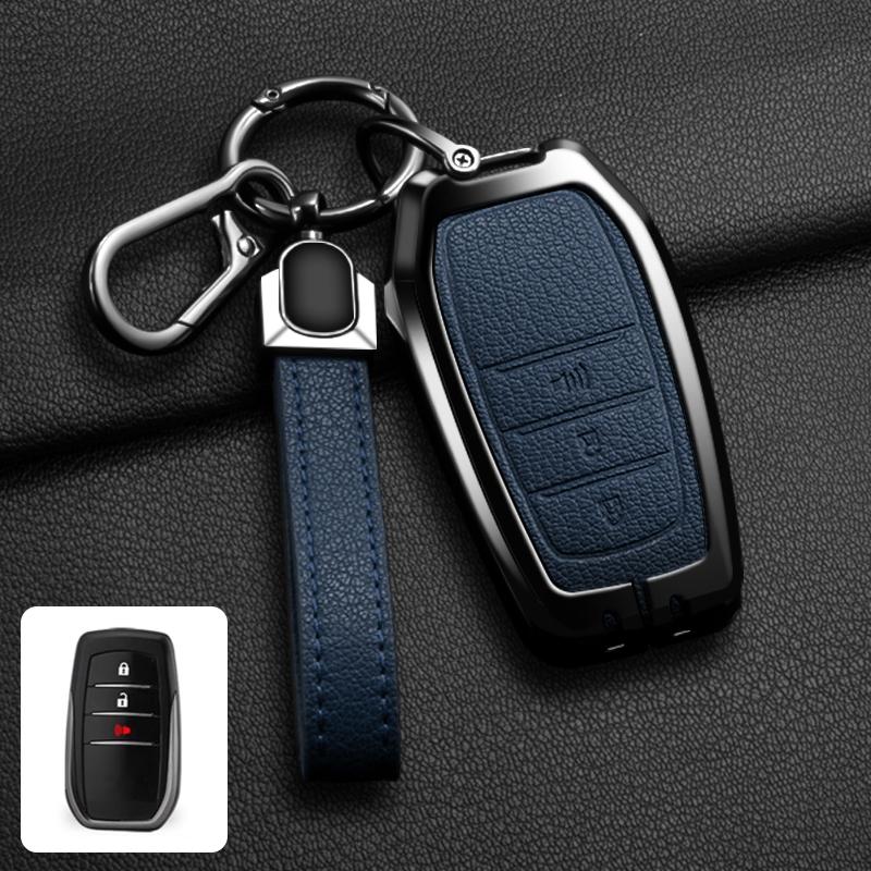 Neue Zinklegierung Leder Autoschlüssel Hülle Abdeckung Shell für Toyota CHR Hilux Fortuner Land Cruiser 200 Camry Corolla Crown RAV4 Highland