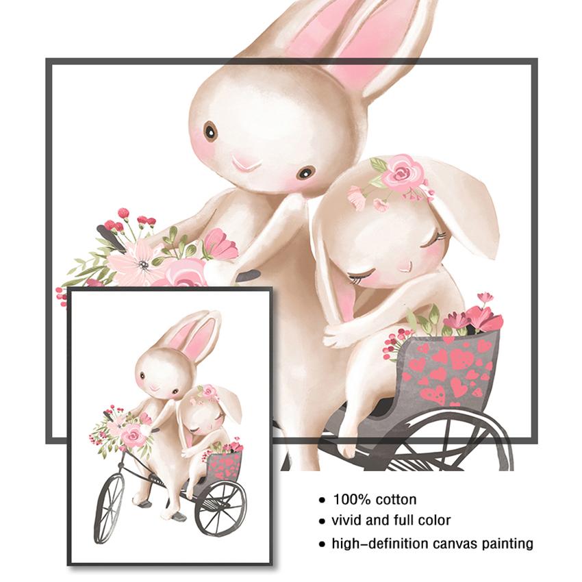 Toile imprimée, images murales pour enfants, décor de chambre à coucher, affiches de bébé, nom de fille personnalisé, peinture personnalisée, affiche d'animal, pépinière
