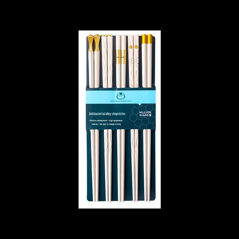 ZISIZ Japanese Style Ceramic Alloy Chopsticks (5 Pairs)