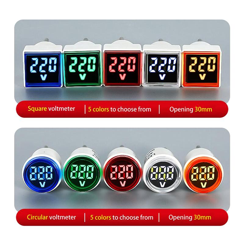 1Pc Euro Plug Ac220V Led Digital Voltmeter Ammeter Voltage Tester Monitor Voltage Current Meter Detector Voltmeter Indicator