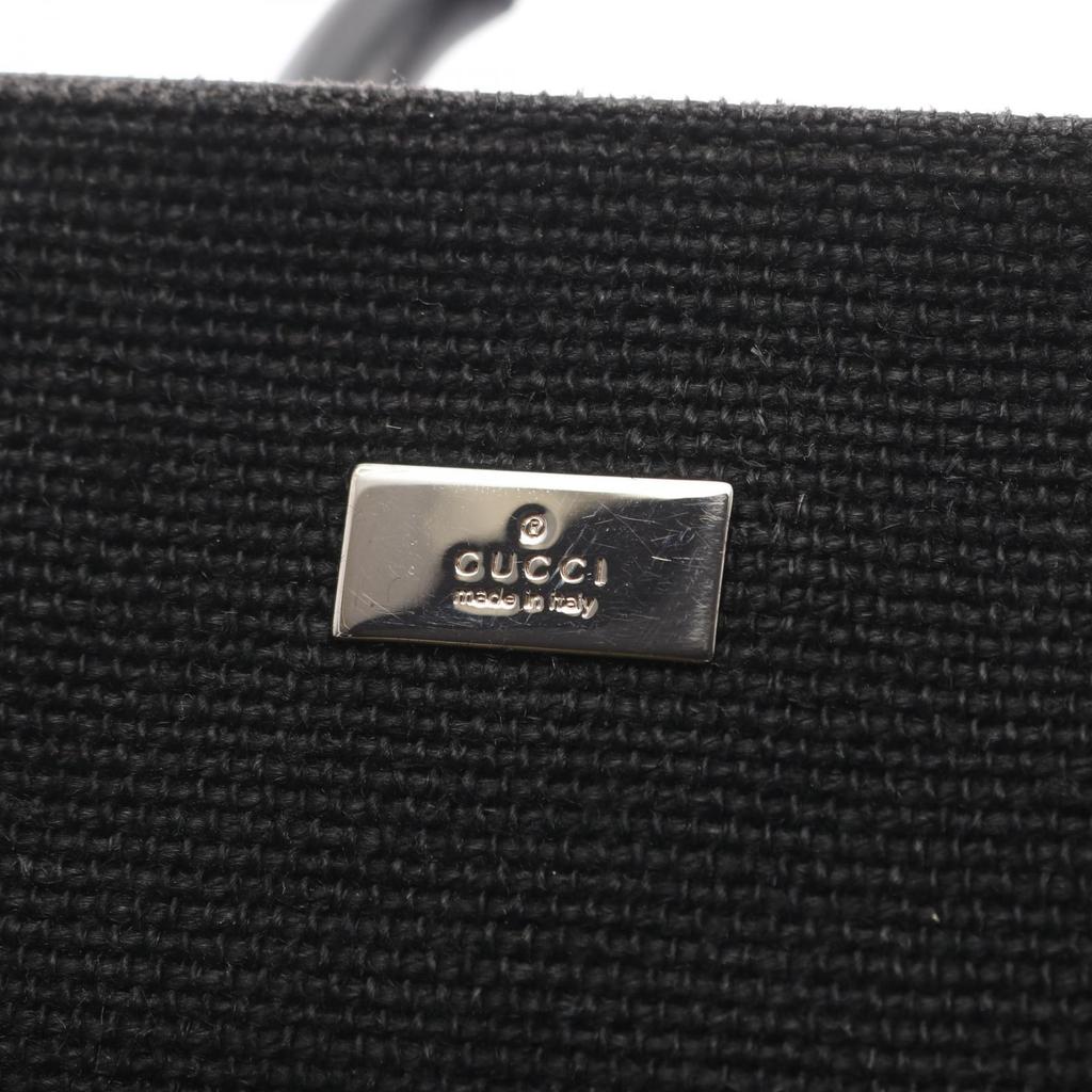 Used GUCCI Bamboo Handbag 002-1061 canvas leather Black Used Women