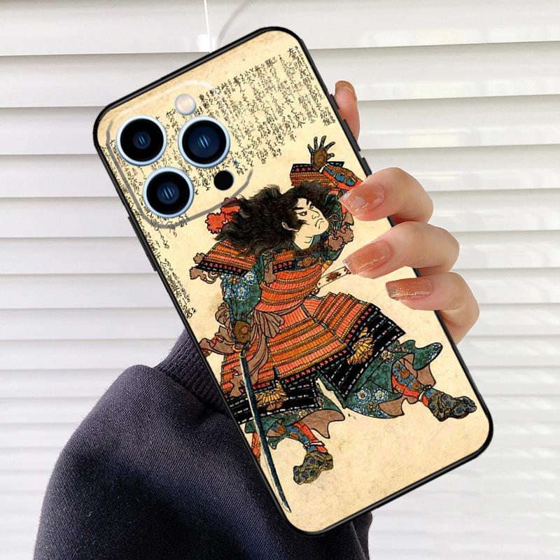 Anime Japanese Samurai Phone Case For iPhone 17 16 15 13 11 12 14 Pro Max mini 15 16 Plus 16e 17 Air Cover Fundas