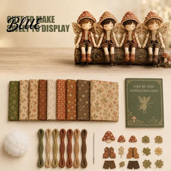 DIY Keepsake Crafting 4 Supplies Kit Fabric Boys Patchwork Tools Fairy Sewing Make Boys Doll