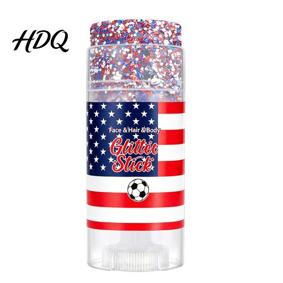 School Spirit Day Glitter Patriotic Red White and Blue Body Stick 4th F