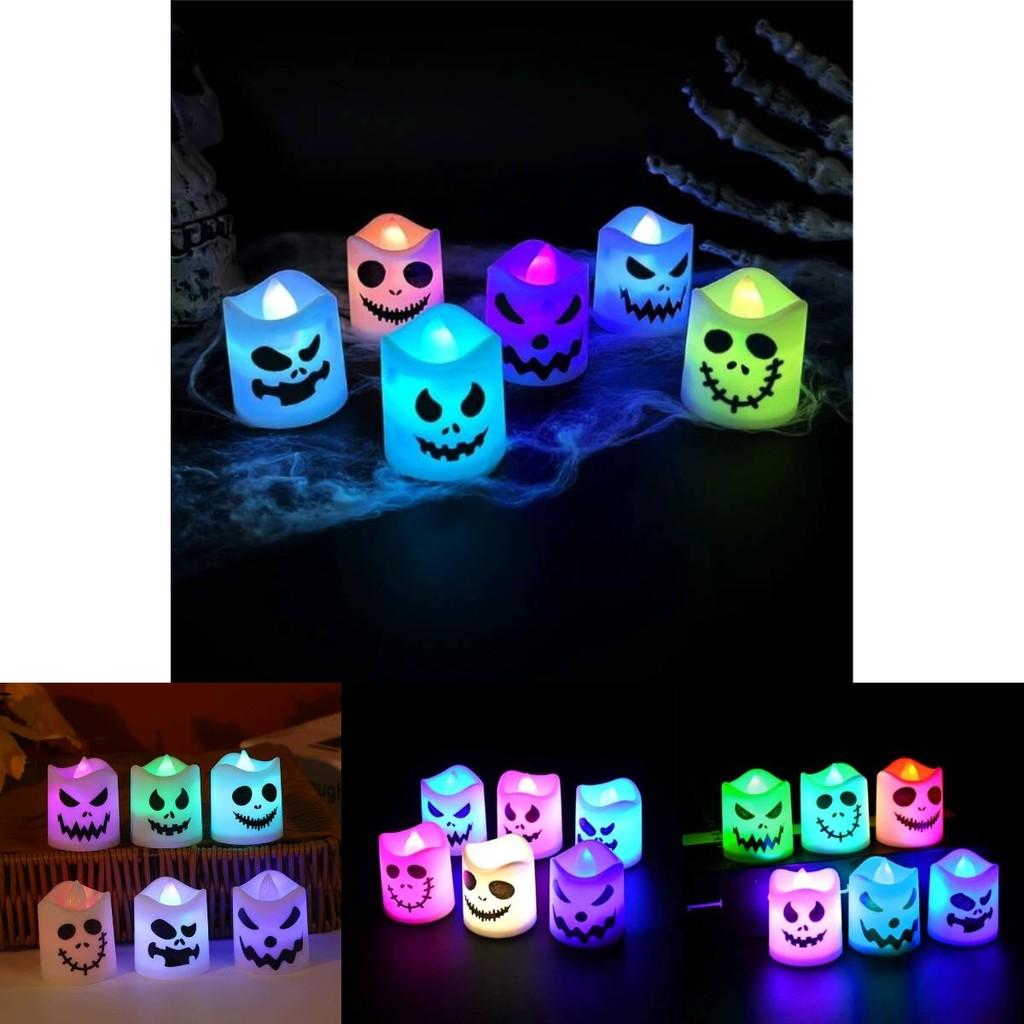 Multicolor Ghost Led Candle Lamp For Halloween Party Decorations And Atmosphere