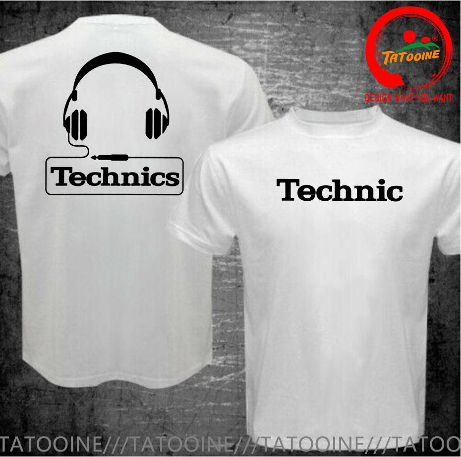 Technics Headphone Print T Shirts Unisex Disco Dj Party House Detroid Harajuku Fashion T Shirt Oversized Tshirt Trendy Dj Tee Tops