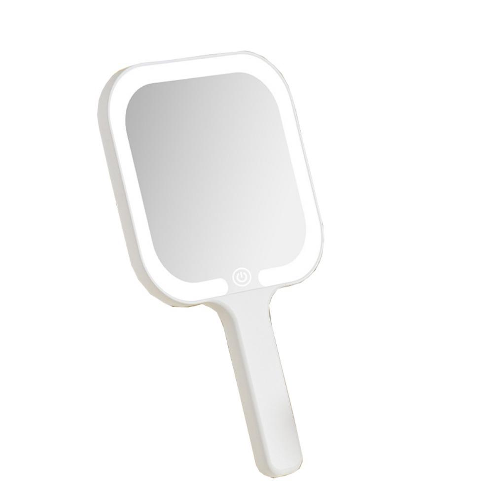 Square/Round Lighted Hand Mirror Fill Light Portable Vanity Mirror LED Makeup Mirror  Pocket
