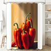 Chili Pepper Shower Curtain Rustic Farmhouse Kitchen Decor Spicy Food Print Bathroom Set Waterproof Modern Artistic Home
