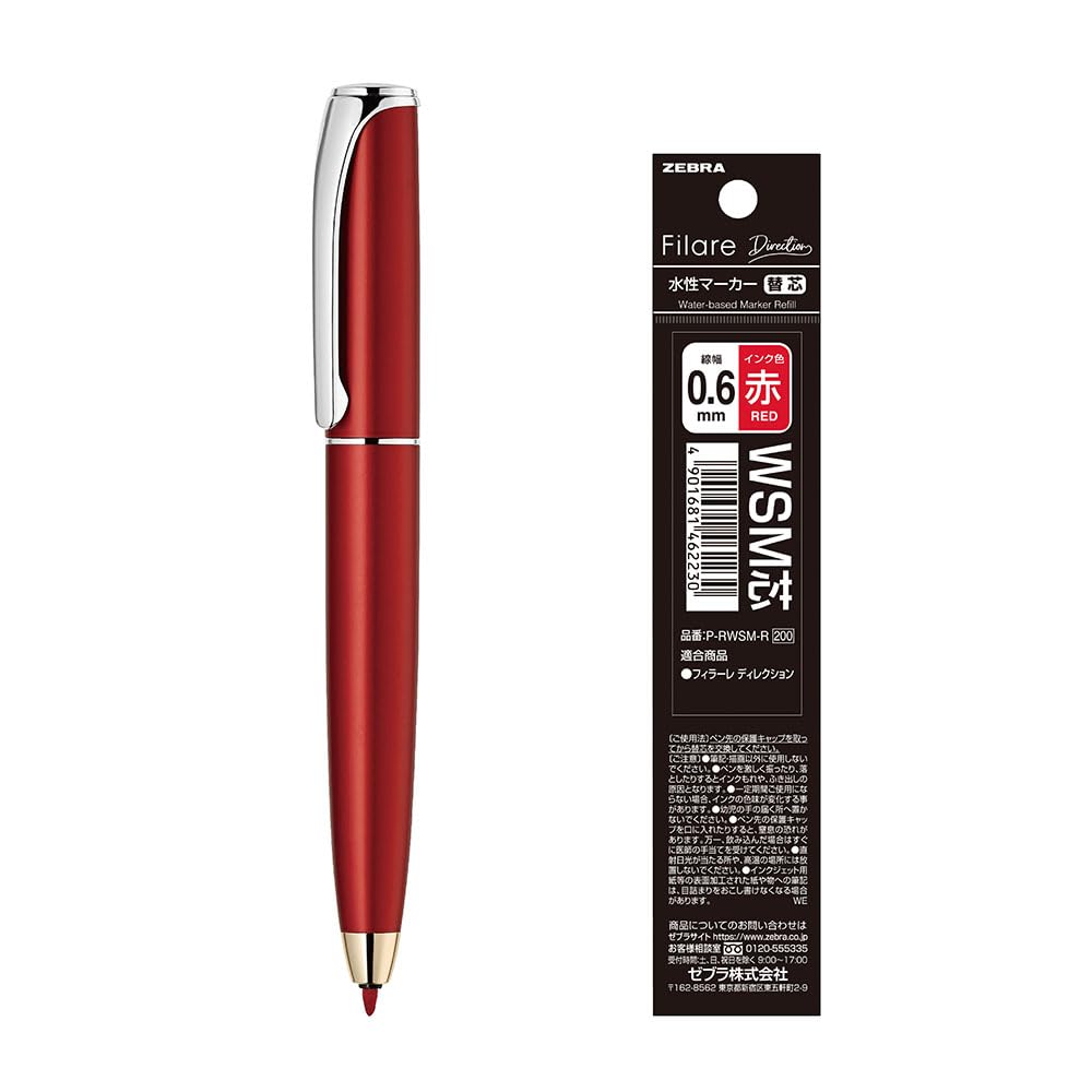 

Zebra Filler Red with Red Ink Water-Based Pen, Reduction, Barrel, Refill, P-WYSS68-R-INK-AZ