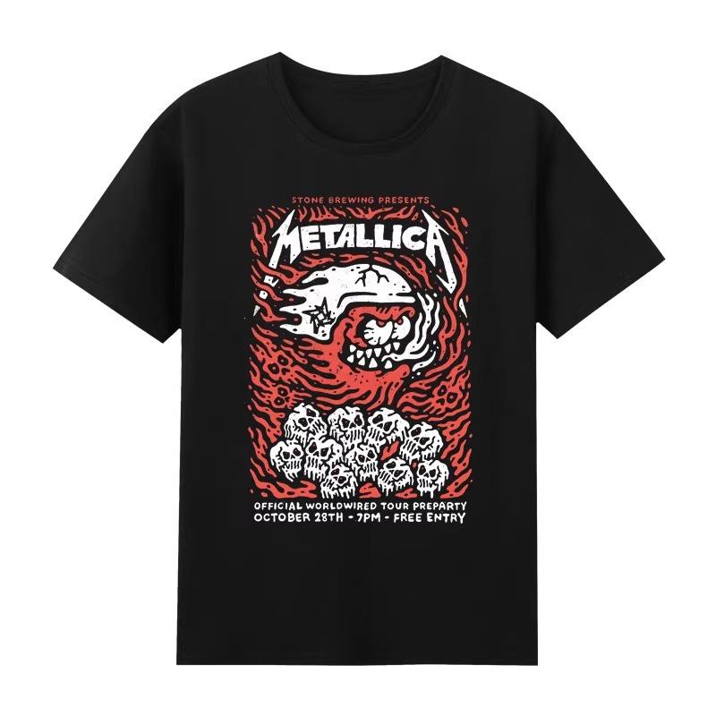 American Heavy Metal Band Metallica Album Poster Graphic Print Tshirts Men Women Crewneck Cotton Tee New Fashion Oversized Tops