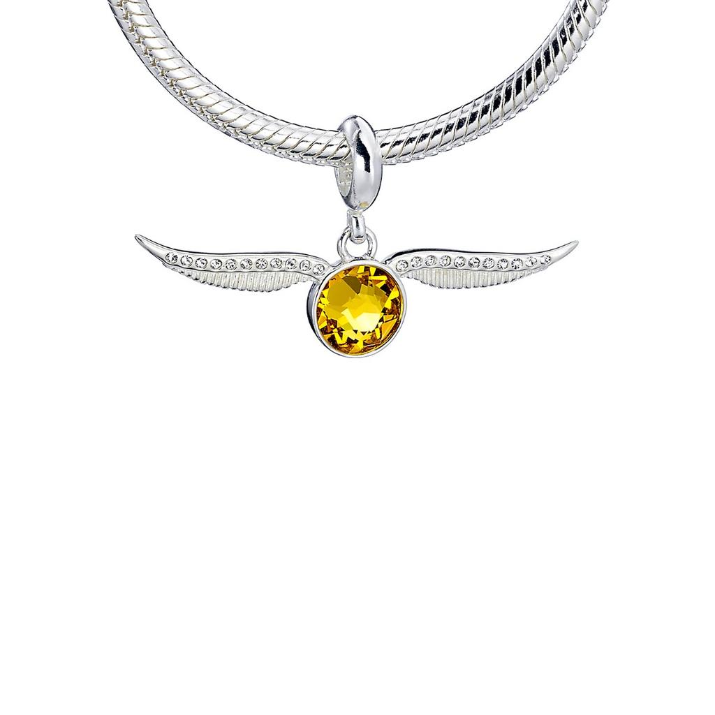 Harry Potter sterling silver Golden snitch slider charm with crystals
