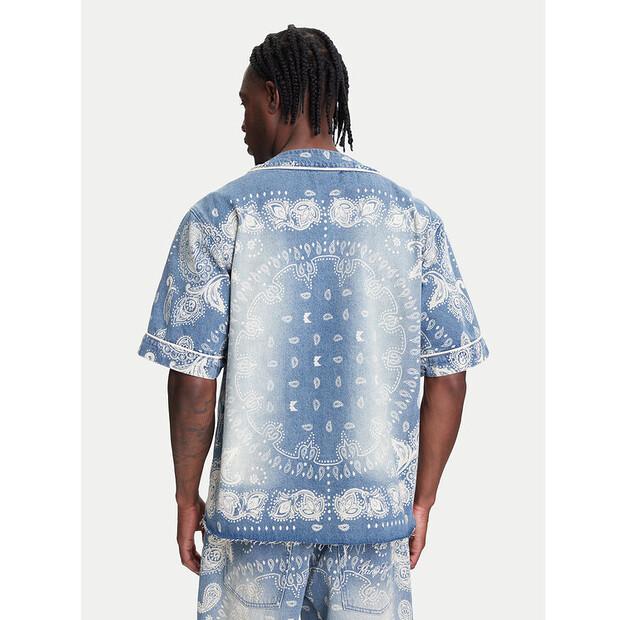Karl Kani Paisley Denim Baseball Shirt
