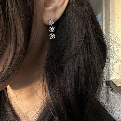 Mosxe [925silver] Flower Drop Earring