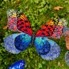 5pcs Large Garden Yard Planter Butterfly Double Layered Colorful 3D Butterfly Stakes Butterfly Waterproof Party Decor