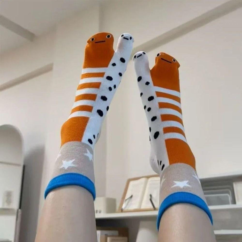 1pair Breathable Short Socks Casual Fish Pattern Socks Fashion Tabi Socks  Daily Wear