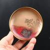 Copper Coaster With Plating Floral Design Heat-Resistant Cup Mat Tea Set Japanese Style