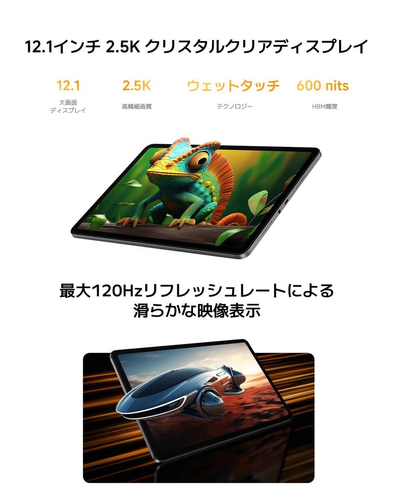 Xiaomi REDMI Pad 2 Pro Groß Dolby Atmos 12000mAh Reverse Snapdragon 7s Gen 4 Bis zu 2TB MicroSD-Karte Xiaomi Japanisches Silber Tablet, 6GB+128GB, 2.5K