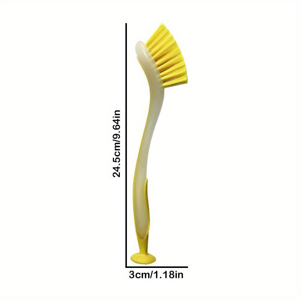 Pot Cleaning Brush Vertical Multifunction Kitchen Suction Cup Type Sink Cleaning Scrub Brush Long Handle