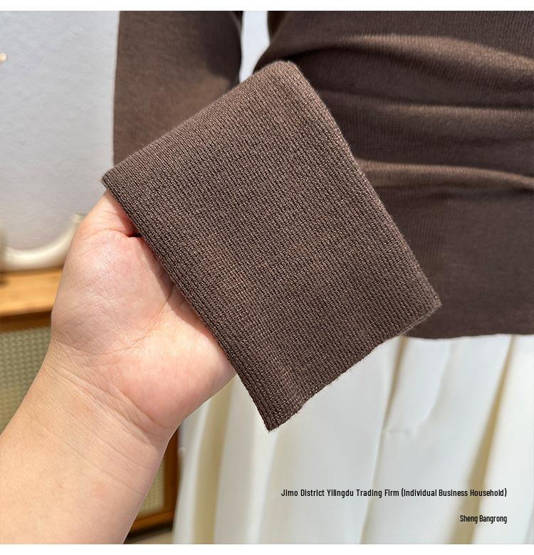 Versatile One-Shoulder Long-Sleeve Knit Top - Slimming Women's Fashion Shirt