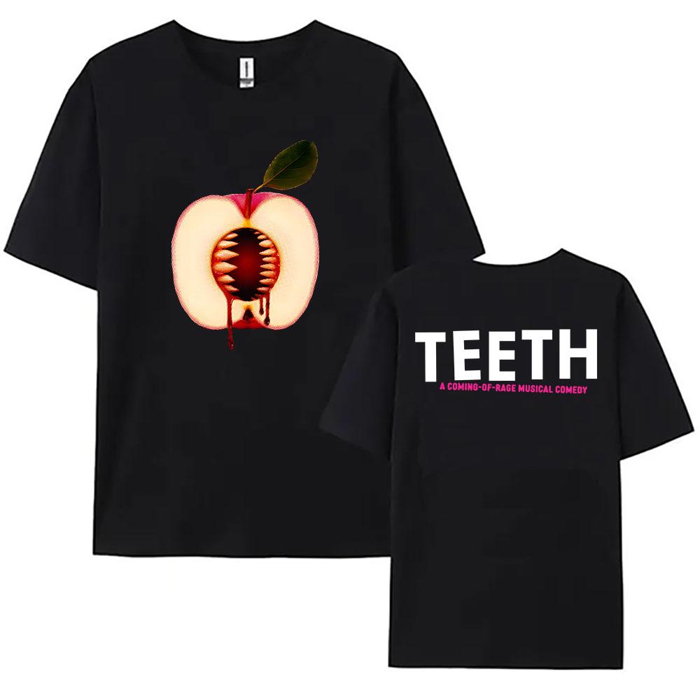 Teeth Musical Comedy Printing T-shirt Cotton Short Sleeve Women/Men Tshirts Graphic Tees Tops Round Neck Soft Unisex Streetwear