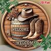 Vintage Cowboy Wandkunst, Dekoschild aus Aluminium, Wasserdichte Metallplakette für Haus & Garten