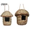Weather-resistant Birdhouse Grass Woven Bird House, Outdoor Rustic Birdhouse, Hanging Hummingbird Hut, Natural Seagrass Garden Roosting Pocket