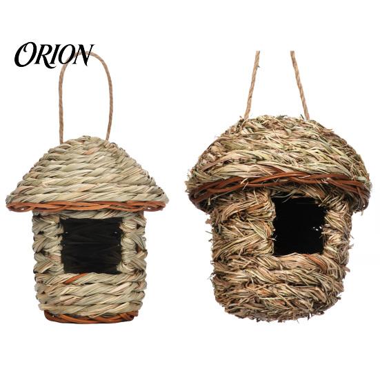 Weather-resistant Birdhouse Grass Woven Bird House, Outdoor Rustic Birdhouse, Hanging Hummingbird Hut, Natural Seagrass Garden Roosting Pocket