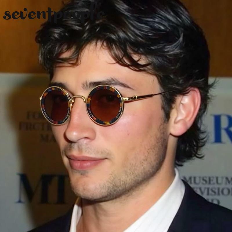 Steampunk Small Frame Round Sunglasses Men Luxury Brand Vintage Metal Sunglass For Ladies Classic UV400 Protection Shades
