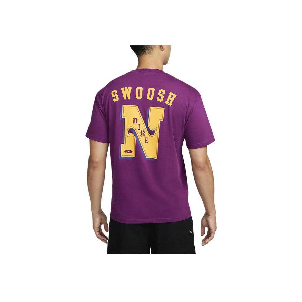 Nike Casual Letter Print Round Neck Short Sleeve T-Shirt Men Tops Purple FZ5386-503