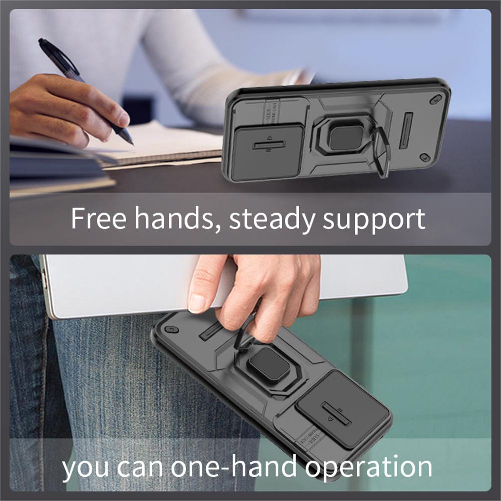 For OnePlus 15 5G Case PC + TPU Kickstand Phone Protector with Lens Cover