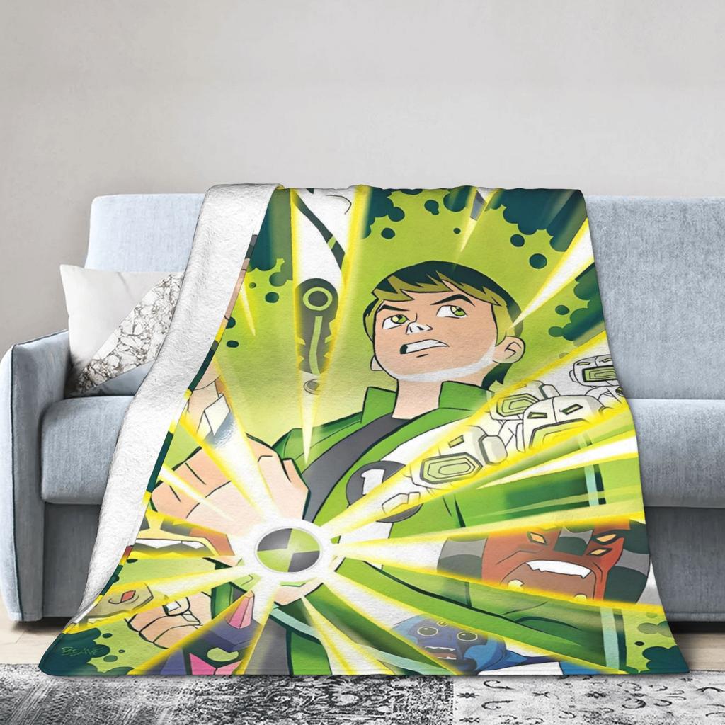 Ben 10 Omnitrix Flannel Blanket Winter  Warm Throw Blanket for Girls Boys Couch Bed Funny Bedspread Sofa Bed Cover