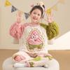 Kids Flannel Pajamas Set Boys Girls Warm Long Sleeve Top And Pants Sleepwear Winter Home Nightwear