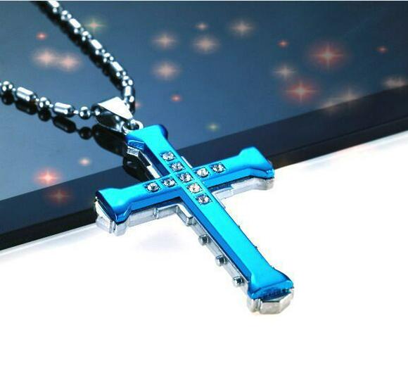 Men's Hot-Selling Three-Layer Cross Pendant Necklace Jewelry