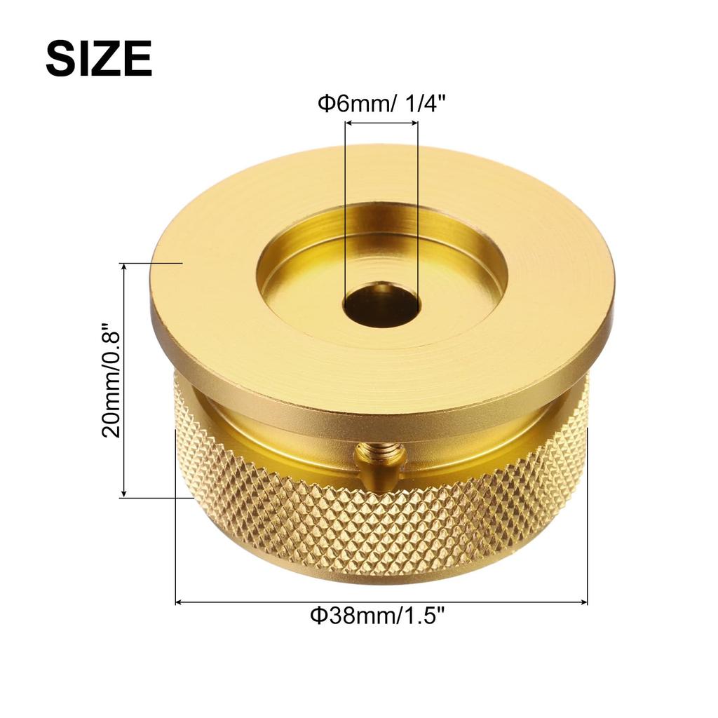 uxcell Aluminum Potentiometer Knob x Universal Top Hat Knob Volume Tone Control Knob Set with Screws for Guitar Bass Gold 1/4" 1.5"
