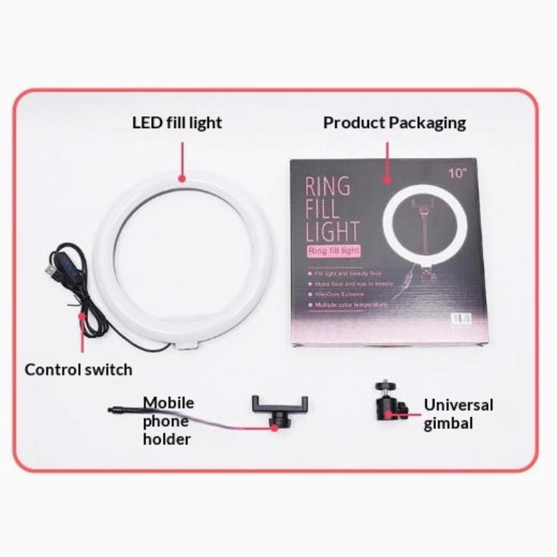 1 Set Dimmable Led Lamp Photography Ringlight 26Cm Led Selfie Ring Light For Phone Video Live Fill Lamp Photo Studio Ring Light