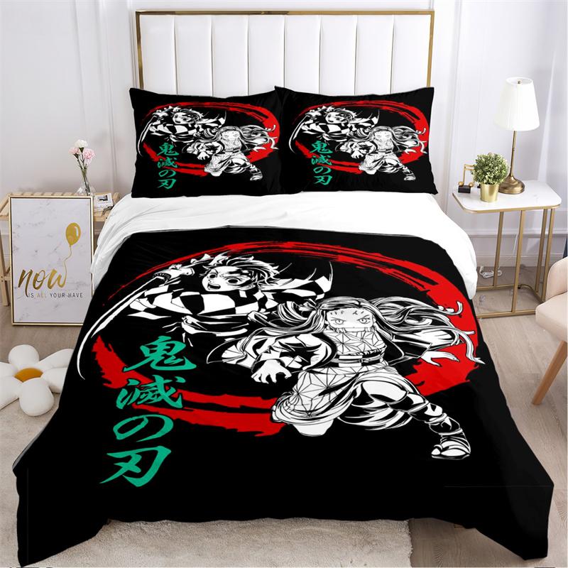 Anime D-Demon-Sla Cartoon All Season Duvet Cover comforter Bedding set Soft Quilt Cover and Pillowcases Single/Double/Queen/King