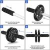 TOMSHOO AB wheel roller kit push-up bars knee mat jump rope hand gripper - home gym workout both men women core strength abdominal exercises.
