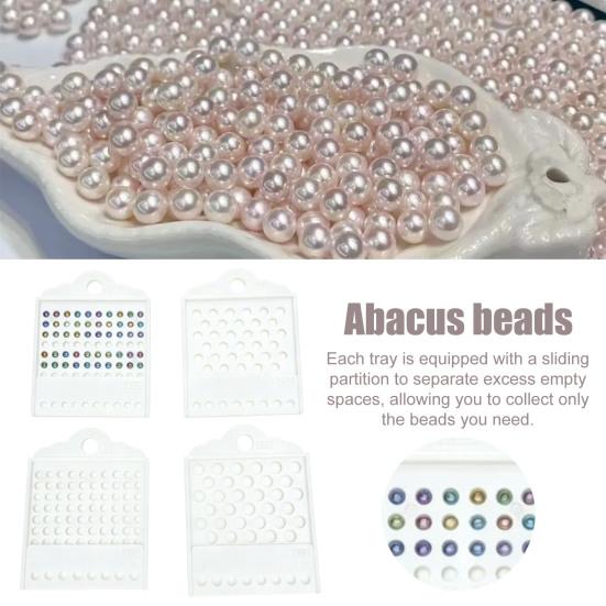 4Pcs Bead Counting Tray for Jewelry Making Plastic Sorting Board for 3/4/6/8mm Beads Sliding Divider Tool Craft Bead Sorting Organizer