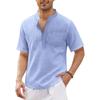 European & American Men's Hippie Casual Pocket Short Sleeve Beach T-shirt
