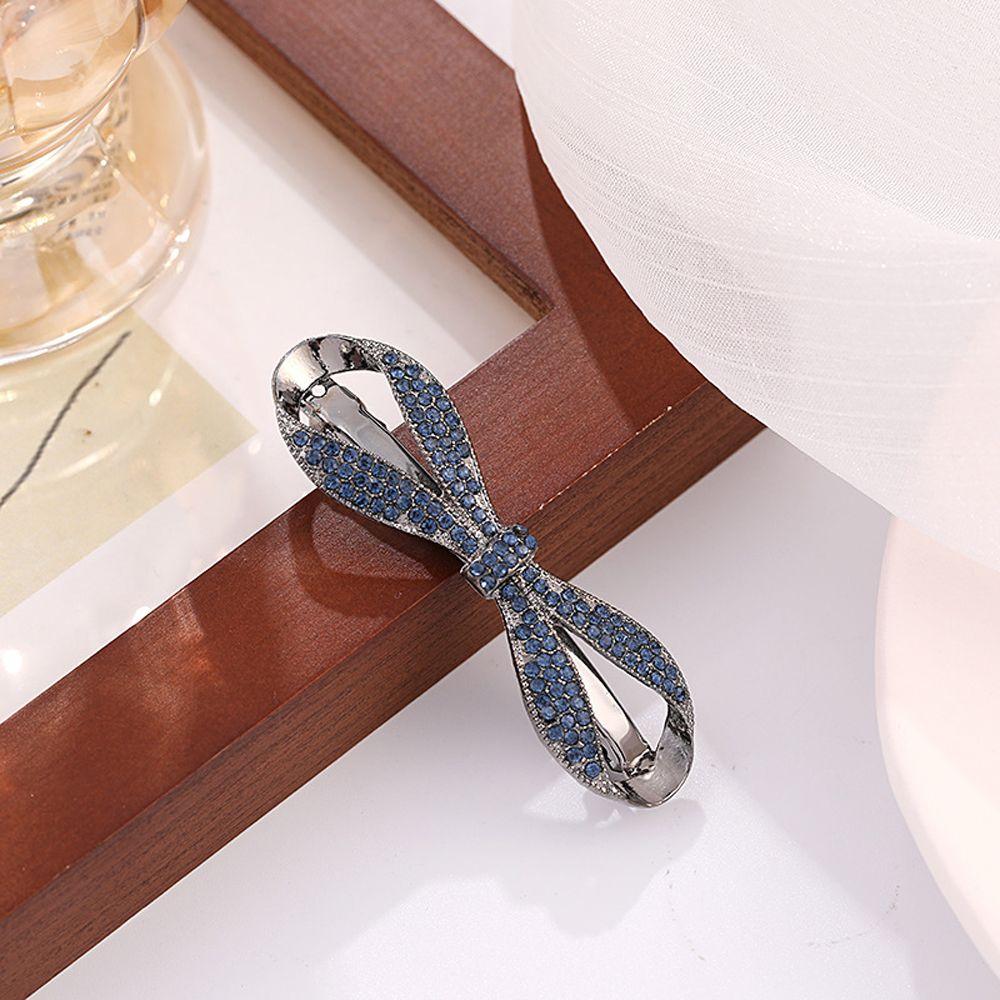 Bow For Girls Zircon Crystal Hairgrip Small Hair Clip Women Spring Clip Korean Ponytail Holder