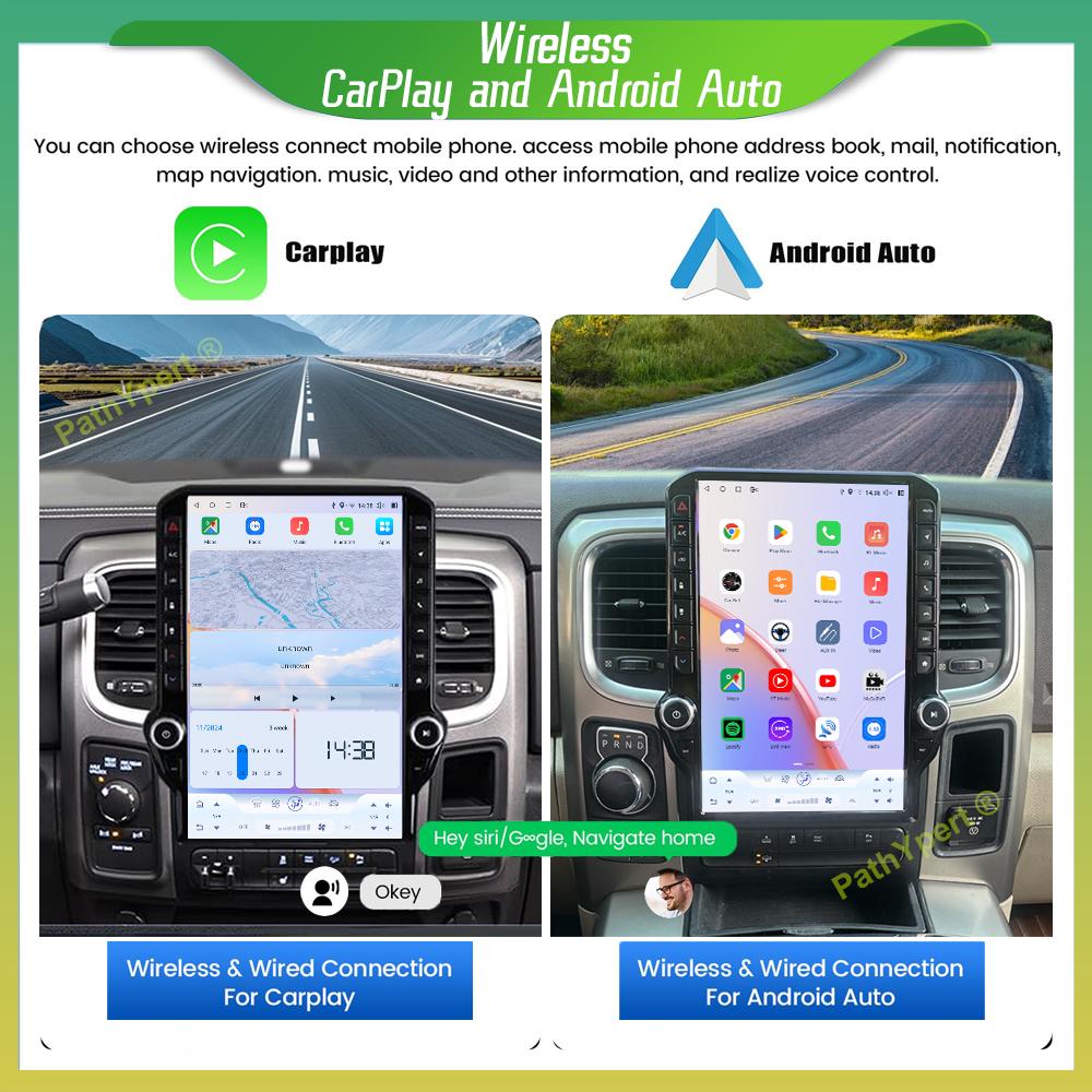 14.5"Qualcomm 6125 Chip Android 15 For Dodge RAM 1500 2500 3500 2013-2018 Multimedia Player Tesla Screen Wireless Carplay Stereo